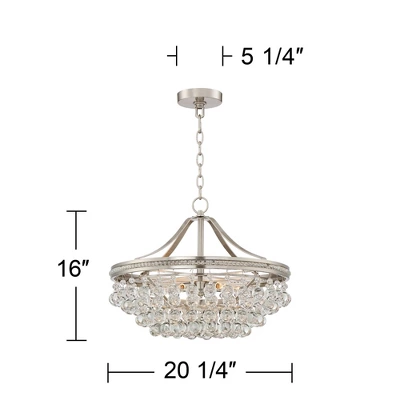 Vienna Full Spectrum Wohlfurst Brushed Nickel Pendant Chandelier 20 1/4" Wide Clear Crystal 5-Light Fixture For Dining Room House Foyer Kitchen Island 4 Vienna Full Spectrum Wohlfurst Brushed Nickel Pendant Chandelier 20 1/4" Wide Clear Crystal 5-Light Fixture For Dining Room House Foyer Kitchen Island - Image 4