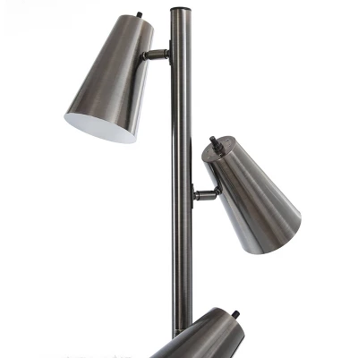 Logan Adjustable Directional Tree Floor Lamp With Nickel Shade Black - StyleCraft 1 Logan Adjustable Directional Tree Floor Lamp With Nickel Shade Black - StyleCraft