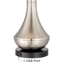 360 Lighting Simon Modern Table Lamps 25 1/2" High Set Of 2 Brushed Nickel With USB Charging Port Burlap Fabric Drum Shade For Bedroom Bedside Desk 5 360 Lighting Simon Modern Table Lamps 25 1/2" High Set Of 2 Brushed Nickel With USB Charging Port Burlap Fabric Drum Shade For Bedroom Bedside Desk -Adesso Shop GUEST 7dbbf572 e51b 4dd2 8516 5a195ad09e81 2