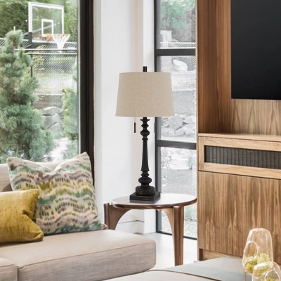 31.5" Resin Traditional Table Lamp Rustic Iron - Cal Lighting 2 31.5" Resin Traditional Table Lamp Rustic Iron - Cal Lighting - Image 2