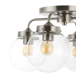 18" 4-Light Piper Farmhouse Rustic Iron/Glass LED Semi Flush Mount Nickel/Clear - JONATHAN Y -Adesso Shop GUEST 7ed7f1e7 9361 4701 9cd4 bde5a7bb826f