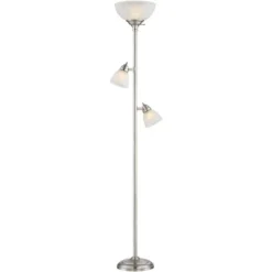 360 Lighting Ellery Modern Torchiere Floor Lamp With Side Lights 72" Tall Brushed Nickel Frosted White Glass Shade For Living Room Reading Bedroom 13 360 Lighting Ellery Modern Torchiere Floor Lamp With Side Lights 72" Tall Brushed Nickel Frosted White Glass Shade For Living Room Reading Bedroom -Adesso Shop GUEST 7f33b743 32b6 4949 b743 9c97226e3e84