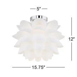 Possini Euro Design Modern Ceiling Light Semi Flush Mount Fixture 15 3/4" Wide White Flower For Bedroom Kitchen Living Room Hallway Bathroom House 12 Possini Euro Design Modern Ceiling Light Semi Flush Mount Fixture 15 3/4" Wide White Flower For Bedroom Kitchen Living Room Hallway Bathroom House -Adesso Shop GUEST 805483ca a05e 4115 b5ea 29bd54d64fed