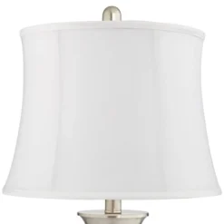 360 Lighting Seymore Modern Table Lamps 26" High Set Of 2 White Softback With USB Charging Port LED Touch On Off Silver Drum Shade For Bedroom Desk -Adesso Shop GUEST 807e5ba1 8374 4702 98cf 1f9f0a9bc4d6