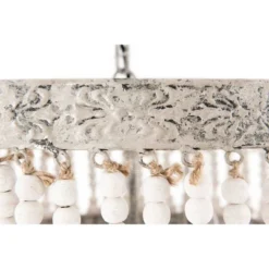 3-Tier Round Metal Chandelier With 3 Lights And Hanging Wood Beads Cream - Storied Home -Adesso Shop GUEST 8087b6a5 f132 4d5c 9c18 90174c0f3c58