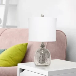 Mercury Hammered Glass Jar Table Lamp With Linen Shade Silver - Lalia Home 8 Mercury Hammered Glass Jar Table Lamp With Linen Shade Silver - Lalia Home -Adesso Shop GUEST 80e67ed3 9480 4f12 9c46 d4981640e740