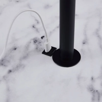 61.5" Amelia Modern Floor Lamp With Table And Built-In USB Matte Black/White Marble - Teamson Home 3 61.5" Amelia Modern Floor Lamp With Table And Built-In USB Matte Black/White Marble - Teamson Home - Image 3