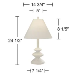 360 Lighting Modern Table Lamps 24 1/2" High Set Of 2 White Sculpture Fabric Cone Shade For Bedroom Living Room House Home Bedside Nightstand Office 15 360 Lighting Modern Table Lamps 24 1/2" High Set Of 2 White Sculpture Fabric Cone Shade For Bedroom Living Room House Home Bedside Nightstand Office -Adesso Shop GUEST 816bce20 d614 49d0 9ef7 19521f5dc81b