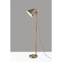 Bryn Floor Lamp Natural Rubberwood Antique Brass - Adesso -Adesso Shop GUEST 81a7ad95 0a1f 42c2 a02b 6150ae133e50
