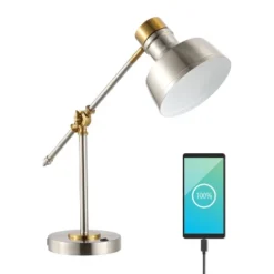 18.5" Allegra Farmhouse Adjustable Cantilever Task Lamp With USB Charging Port (Includes LED Light Bulb) - JONATHAN Y -Adesso Shop GUEST 81c643e6 c9fb 4989 b83a 063e2c2a087c