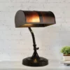 Bankers Lamp With Amber Mica Shade (Includes LED Light Bulb)