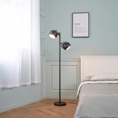 61" 2-Light Miles Floor Lamp Matte Black - Globe Electric 3 61" 2-Light Miles Floor Lamp Matte Black - Globe Electric - Image 3