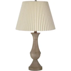 Regency Hill Avery Traditional Table Lamps 25" High Set Of 2 Faux Wood With USB Charging Port LED Touch On Off Ivory Shades For Living Room Home Desk -Adesso Shop GUEST 8374cff6 d6e9 4c01 91de 3c705029816b