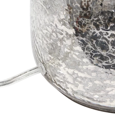 Mercury Hammered Glass Jar Table Lamp With Linen Shade Silver - Lalia Home 6 Mercury Hammered Glass Jar Table Lamp With Linen Shade Silver - Lalia Home - Image 6