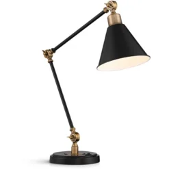 360 Lighting Modern Industrial Desk Table Lamp With USB Charging Port Adjustable 26.75" High Black Antique Brass For Bedroom Bedside Office -Adesso Shop GUEST 8535cb3a dae0 4af0 a15a 4796ac073cdd