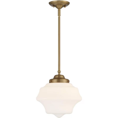 Possini Euro Design Soft Gold Mini Pendant Light 11" Wide Modern Schoolhouse Opal Glass Shade For Dining Living Room House Island 4 Possini Euro Design Soft Gold Mini Pendant Light 11" Wide Modern Schoolhouse Opal Glass Shade For Dining Living Room House Island - Image 4