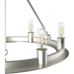 6-Light Saddlewood Chandelier Brushed Nickel - Hunter Fan -Adesso Shop GUEST 86910c2d 58b9 4e13 bb49 411543fc11ab