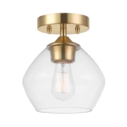 Harrow 1-Light Semi-Flush Mount Ceiling Lighting With Clear Glass Shade - Globe Electric 11 Harrow 1-Light Semi-Flush Mount Ceiling Lighting With Clear Glass Shade - Globe Electric -Adesso Shop GUEST 86a73664 b0d0 47f4 aa9a c8f3403aa112