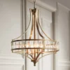 Vienna Full Spectrum Soft Silver Chandelier 24" Wide Crystal Glass 4-Light Fixture For Dining Room House Kitchen Bedroom