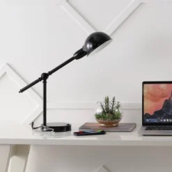 20.25" Curtis Vintage Industrial Iron Adjustable Dome Shade Task Lamp With USB Charging Port (Includes LED Light Bulb) - JONATHAN Y 16 20.25" Curtis Vintage Industrial Iron Adjustable Dome Shade Task Lamp With USB Charging Port (Includes LED Light Bulb) - JONATHAN Y -Adesso Shop GUEST 870a05f8 f035 4045 8b42 cec691e8c3d6