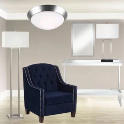 360 Lighting Modern Ceiling Light Flush Mount Fixture 13" Wide Brushed Nickel 2-Light Frosted Glass Dome Shade For Bedroom Kitchen Living Room Hallway -Adesso Shop GUEST 8759d2b5 100c 402d 9918 642b2636e1f2