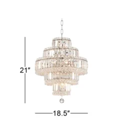 Vienna Full Spectrum Magnificence Chrome Chandelier 18 1/2" Wide Modern Faceted Crystal Glass 18-Light LED Fixture For Dining Room Home Kitchen Island -Adesso Shop GUEST 887a2ce2 82ed 450a 906b bbe66975ed0f