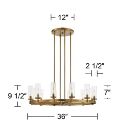 Stiffel Aron Brass Gold Wagon Wheel Chandelier 36" Wide Modern Clear Glass Shade 12-Light Fixture For Dining Room House Foyer Kitchen Island Entryway 15 Stiffel Aron Brass Gold Wagon Wheel Chandelier 36" Wide Modern Clear Glass Shade 12-Light Fixture For Dining Room House Foyer Kitchen Island Entryway -Adesso Shop GUEST 88d8c7b6 0e62 4861 b7e2 84d56dd80bde