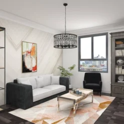 Metal Crystal Embellishments 6 Light Chandelier With Link Style Chain Black - Olivia & May 24 Metal Crystal Embellishments 6 Light Chandelier With Link Style Chain Black - Olivia & May -Adesso Shop GUEST 894f0c2e 2b9e 470e ad69 850fd08eef94