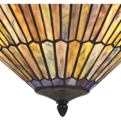 Robert Louis Tiffany Bronze Pendant Chandelier 20" Wide Rustic Peacock Stained Art Glass 3-Light Fixture For Dining Room House Kitchen Island Entryway -Adesso Shop GUEST 89ba01da 353a 4ef0 937e 3721538ebacb