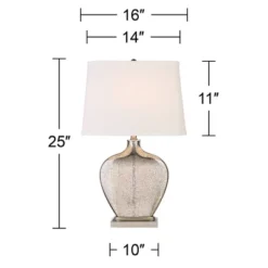 360 Lighting Axel Modern Table Lamps 25" High Set Of 2 Mercury Glass With Dimmers White Fabric Drum Shade For Bedroom Living Room Bedside Nightstand -Adesso Shop GUEST 8a146c0f cbac 4a95 92c8 0ddf6bbbc626