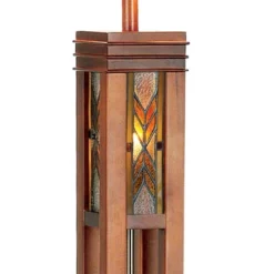 Robert Louis Tiffany Mission Floor Lamp With Nightlight 62.5" Tall Walnut Wood Column Stained Glass Shade For Living Room Reading Bedroom -Adesso Shop GUEST 8a89eb73 3c36 4830 bc68 0d6923c88f8a