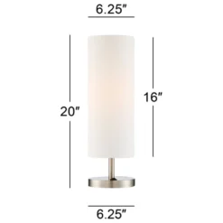 360 Lighting Heyburn Modern Accent Table Lamps 20" High Set Of 2 Brushed Nickel With USB And AC Power Outlet In Base White Cylinder Shade For Desk 12 360 Lighting Heyburn Modern Accent Table Lamps 20" High Set Of 2 Brushed Nickel With USB And AC Power Outlet In Base White Cylinder Shade For Desk -Adesso Shop GUEST 8c9017e9 6ca9 48bc a7a5 446e5ec44230