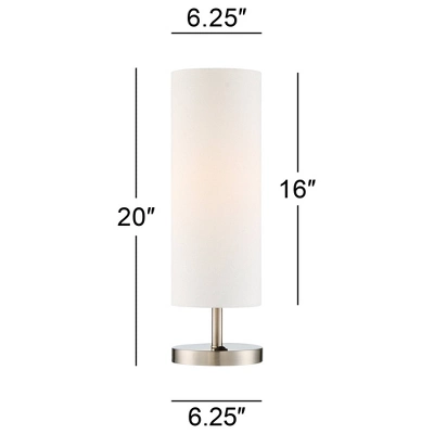 360 Lighting Heyburn Modern Accent Table Lamps 20" High Set Of 2 Brushed Nickel With USB And AC Power Outlet In Base White Cylinder Shade For Desk 5 360 Lighting Heyburn Modern Accent Table Lamps 20" High Set Of 2 Brushed Nickel With USB And AC Power Outlet In Base White Cylinder Shade For Desk - Image 5