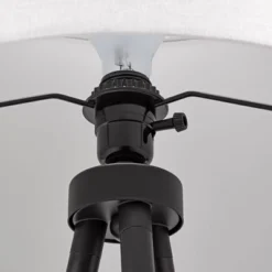 61.25" Metal Tripod Floor Lamp With Linen Shade Black/White - Cresswell Lighting -Adesso Shop GUEST 8ddfe060 db7e 41b3 8206 85368b100c03