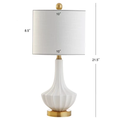 21.5" Ceramic Parker Mini Table Lamp (Includes LED Light Bulb) White - JONATHAN Y 3 21.5" Ceramic Parker Mini Table Lamp (Includes LED Light Bulb) White - JONATHAN Y - Image 3