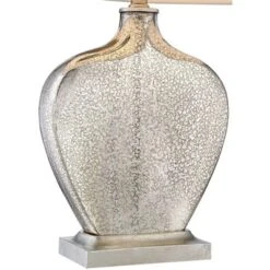 360 Lighting Axel Modern Table Lamps 25" High Set Of 2 Mercury Glass With Dimmers White Fabric Drum Shade For Bedroom Living Room Bedside Nightstand -Adesso Shop GUEST 8e30a991 9be1 437c b947 8974d87e55ca