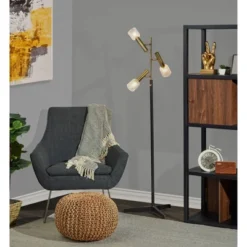 Melvin Antique Brass Floor Lamp (Includes LED Light Bulb) Black - Adesso -Adesso Shop GUEST 8e5aeb4d 53cf 4b27 9e6e d0d5526db214