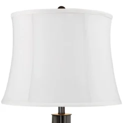 360 Lighting Heather Modern Industrial Table Lamps 25 3/4" High Set Of 2 Dark Iron With USB Charging Port White Softback Drum Shade For Bedroom Desk -Adesso Shop GUEST 8eacd2b6 9a9b 43fc 8ed4 a1d404d00c69
