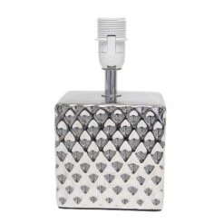 11.81" Tall Petite Hammered Square Bedside Table Desk Lamp With White Fabric Shade Silver - Simple Designs -Adesso Shop GUEST 8ecdb11f 2867 459e 8d8b 06491f042972