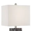 360 Lighting Connie Modern Table Lamps Set Of 2 With White Marble Riser 25" High Black Faux Marble USB Charging Port White Rectangular Shade For Desk