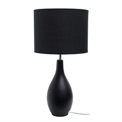 18.11" Traditional Standard Ceramic Dewdrop Table Desk Lamp With Matching Fabric Shade Black - Creekwood Home 2 18.11" Traditional Standard Ceramic Dewdrop Table Desk Lamp With Matching Fabric Shade Black - Creekwood Home - Image 2