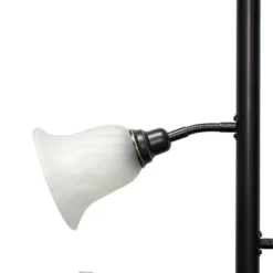 Torchiere Floor Lamp With 2 Reading Lights And Scalloped Glass Shades Restoration Bronze/White - Lalia Home -Adesso Shop GUEST 8fe4a0e0 045c 4c63 913a be4b640e8235