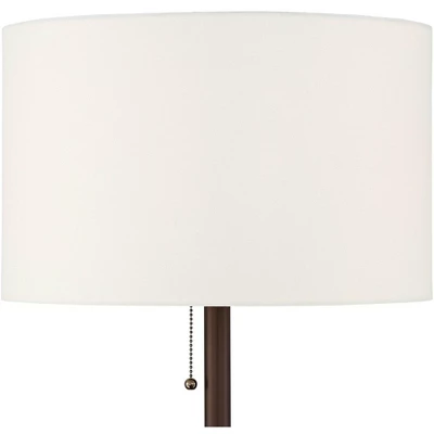 360 Lighting Caper Modern Floor Lamps With Tray Table 60 1/2" Tall Set Of 2 Bronze USB And Outlet Off White Fabric Drum Shade For Living Room Bedroom 6 360 Lighting Caper Modern Floor Lamps With Tray Table 60 1/2" Tall Set Of 2 Bronze USB And Outlet Off White Fabric Drum Shade For Living Room Bedroom - Image 6