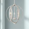 Possini Euro Design Spherical Brushed Nickel Pendant Chandelier 16" Wide Modern Orb 3-Light Fixture For Dining Room House Foyer Kitchen Island Bedroom