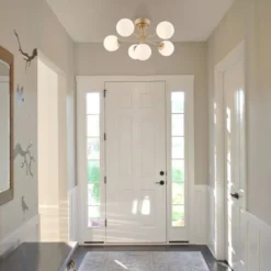 24" LED 6-Light Olivier Parisian Globe Industrial Iron Bistro Pendant Gold - JONATHAN Y -Adesso Shop GUEST 913c70ac c0bf 4838 bb97 53a3f6fcd561