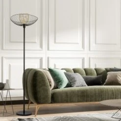 71" Demi Painted Metal 1-Light Floor Lamp With Black And Gold Painted Metal Shade - River Of Goods -Adesso Shop GUEST 91a1a1b2 d804 4f8b 9e0e 5950147a5487