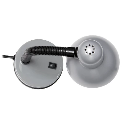 14.25" Traditional Fundamental Metal Desk Task Lamp And Bowl Shaped Shade With Flexi Gooseneck Slate Gray - Creekwood Home 6 14.25" Traditional Fundamental Metal Desk Task Lamp And Bowl Shaped Shade With Flexi Gooseneck Slate Gray - Creekwood Home - Image 6