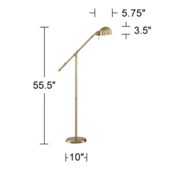 360 Lighting Traditional Pharmacy Floor Lamp With USB Charging Port 55" Tall Brass Dome Shade Adjustable Arm For Living Room Reading -Adesso Shop GUEST 93310f5f c54c 4d83 a526 92e3f64ea8e5