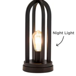 360 Lighting Marcel Industrial Table Lamps 24 1/4" High Set Of 2 Black Metal With USB Port LED Nightlight Peanut Shade For Bedroom Living Room Desk 7 360 Lighting Marcel Industrial Table Lamps 24 1/4" High Set Of 2 Black Metal With USB Port LED Nightlight Peanut Shade For Bedroom Living Room Desk -Adesso Shop GUEST 939f96df 1631 4b7a b9ae a792383a37c5