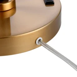 Possini Euro Design Carlyle Modern Mid Century Desk Lamp 30 1/2" Tall Gold With USB And AC Power Outlet In Base Double Drum Shades For Living Room -Adesso Shop GUEST 946733fe a03d 41f5 9495 65ccdb32532e